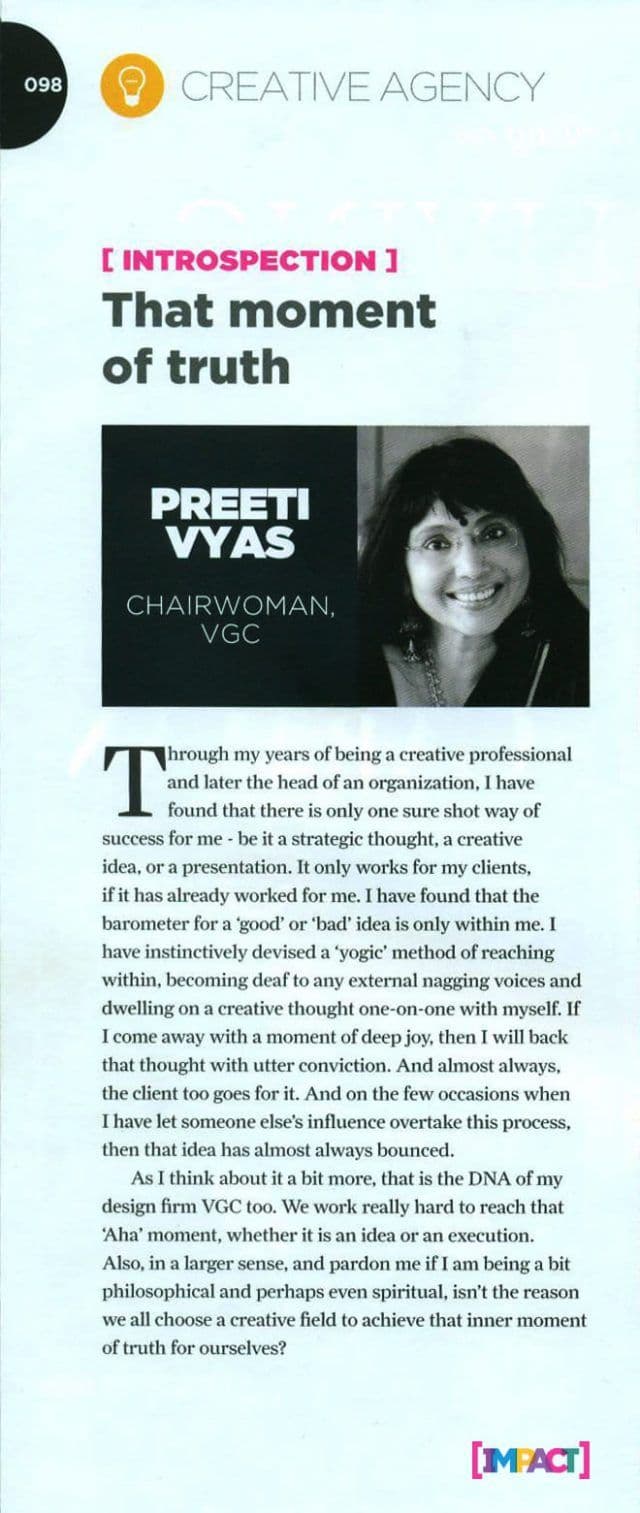 Preeti Vyas Features in Impact’s 8th Anniversary Issue — image 1
